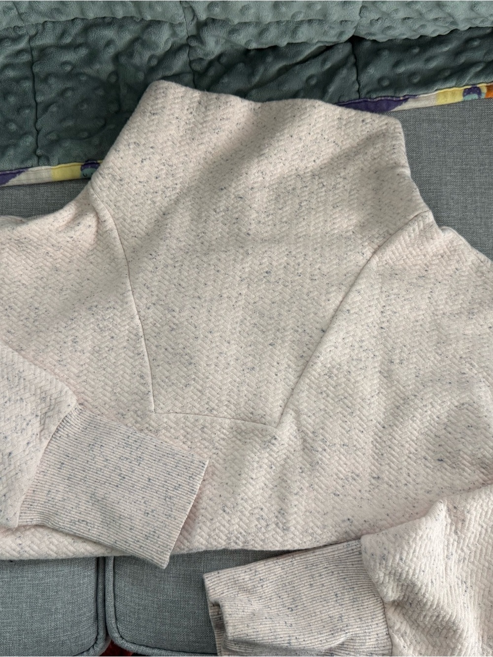 Dusty Rose Speckled Funnel Neck Sweatshirt